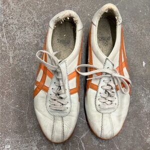 Men's White and Orange onitsuka tiger asics vintage rare sample hl311